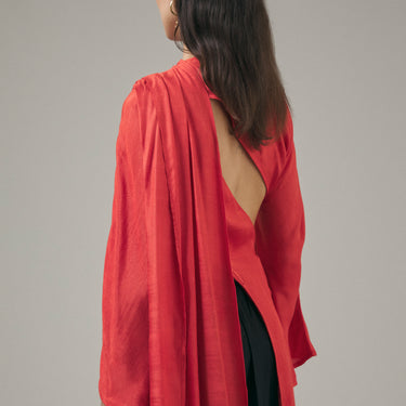 Udara Asymmetric Long Sleeve Drape Top