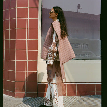 Wool Quilted Poncho