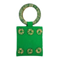 Green Circular Handle Iraca Palm Mini Bag