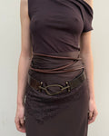Nodo Pecan Belt with Bronze Tips