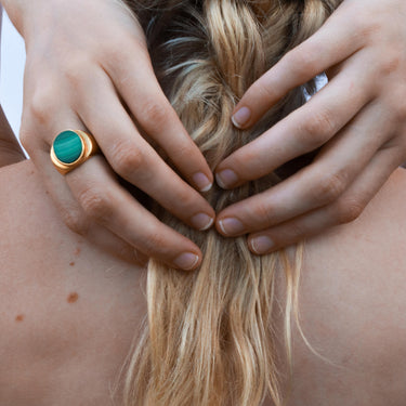 Perlmutte Malachite Ring