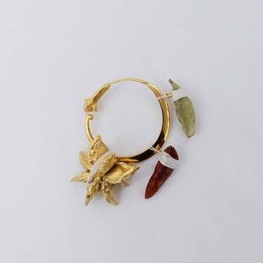 Small Crescent Earring & Brooch
