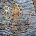 The Asturian mythological figure the Serena inspired this piece.  They are hybrid beings, half woman, half fish. Known to seduce sailors by luring them with their songs to dangerous shores.