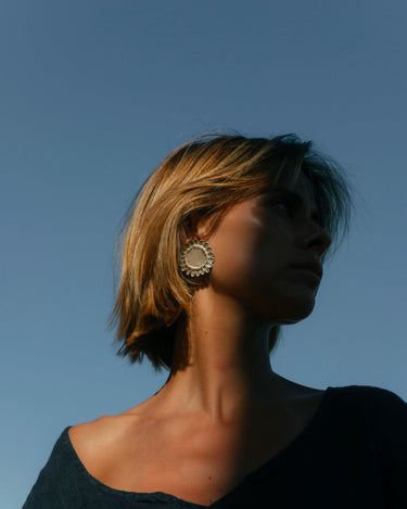 girasoles earrings silver